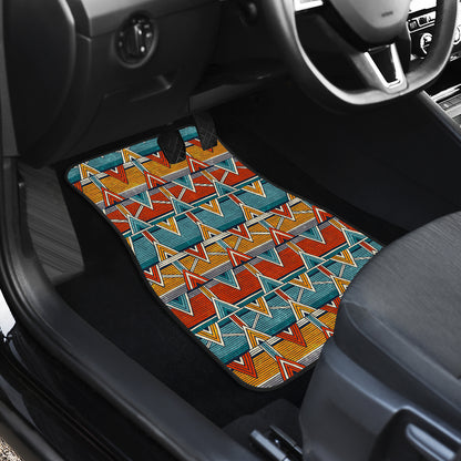 Kente Print African Design Themed Car Floor Mats Front Back