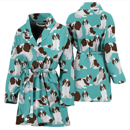 St Bernards Print Design LKS302 Women Bathrobe