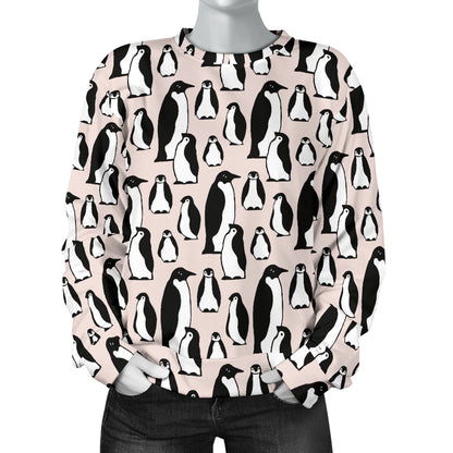 Penguin Themed Women Long Sleeve Sweatshirt