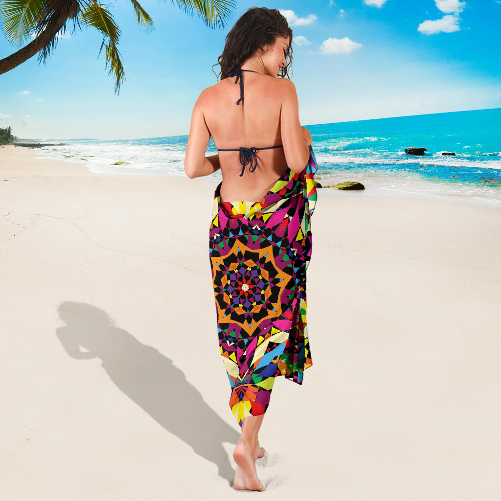 Kaleidoscope Pattern Print Design 02 Sarong Pareo Wrap