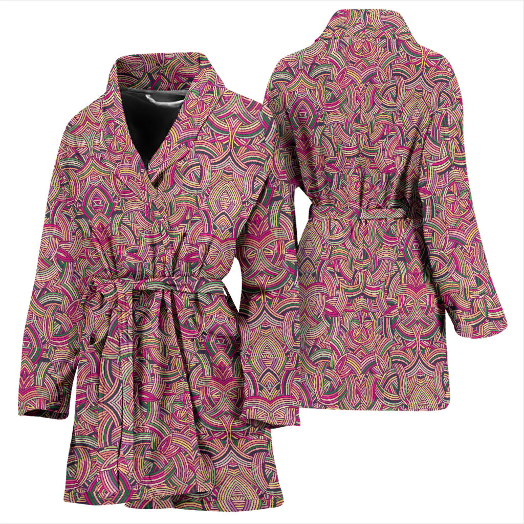 Celtic Pattern Print Design 04 Women Bathrobe