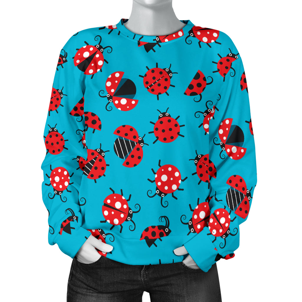 Ladybug Action Print Pattern Women Long Sleeve Sweatshirt