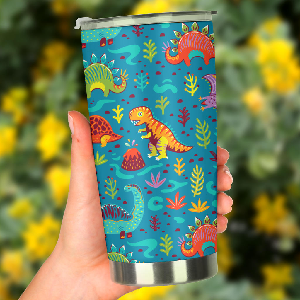 Dinosaur Cartoon Style Tumbler