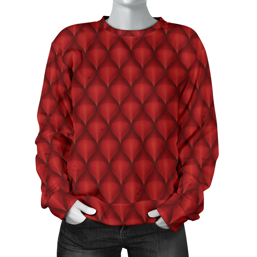 Dragons Red Skin Texture Women Long Sleeve Sweatshirt