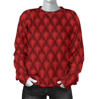 Dragons Red Skin Texture Women Long Sleeve Sweatshirt