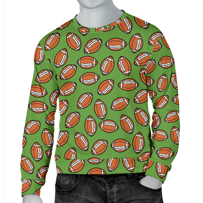American Football on Green Design Men Long Sleeve Sweatshirt