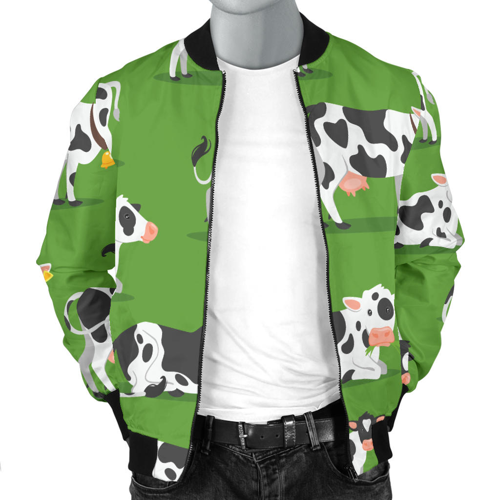 Cow Happy Print Pattern Men Bomber Jacket