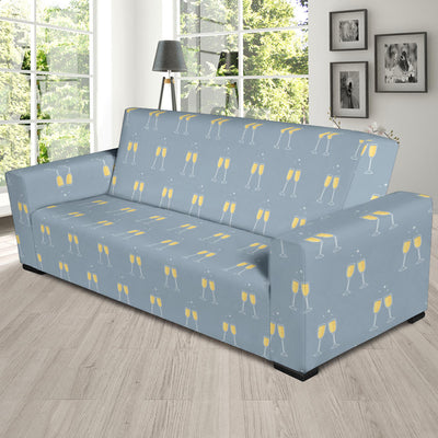 Champagne Pattern Print Design 03 Sofa Slipcover