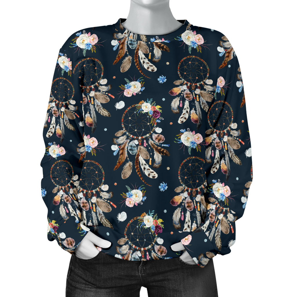 Dream Catcher Boho Floral Style Women Long Sleeve Sweatshirt