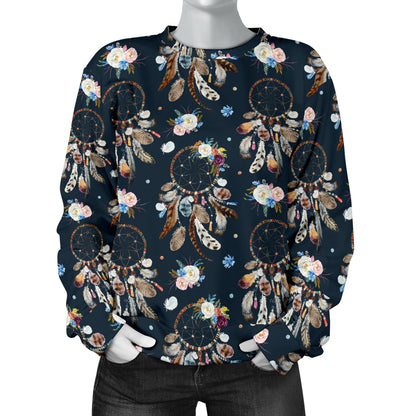 Dream Catcher Boho Floral Style Women Long Sleeve Sweatshirt