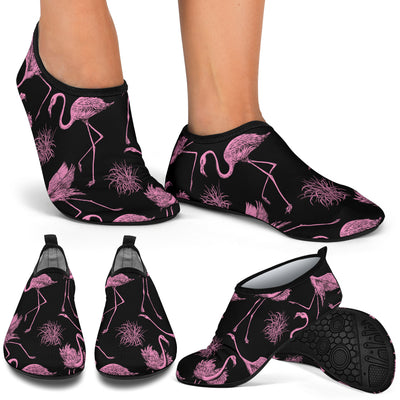 Flamingo Pink Print Pattern Aqua Water Shoes