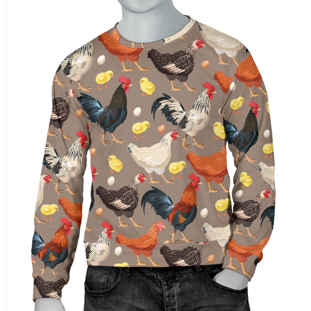 Chicken Evolution Pattern Men Long Sleeve Sweatshirt