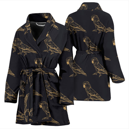 Parakeet Pattern Print Design A04 Women Bathrobe