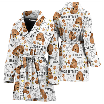Setters Irish Print Design LKS301 Women Bathrobe