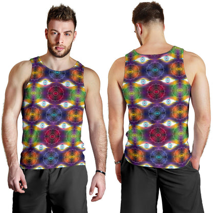 Chakra Eye Print Pattern Men Tank Top