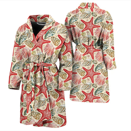 Seashell Print Design LKS301 Men Bathrobe