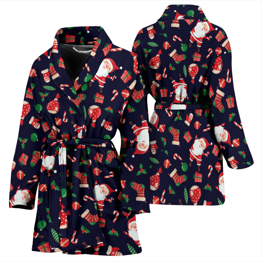 Santa Christmas Themed Print Design LKS304 Women Bathrobe