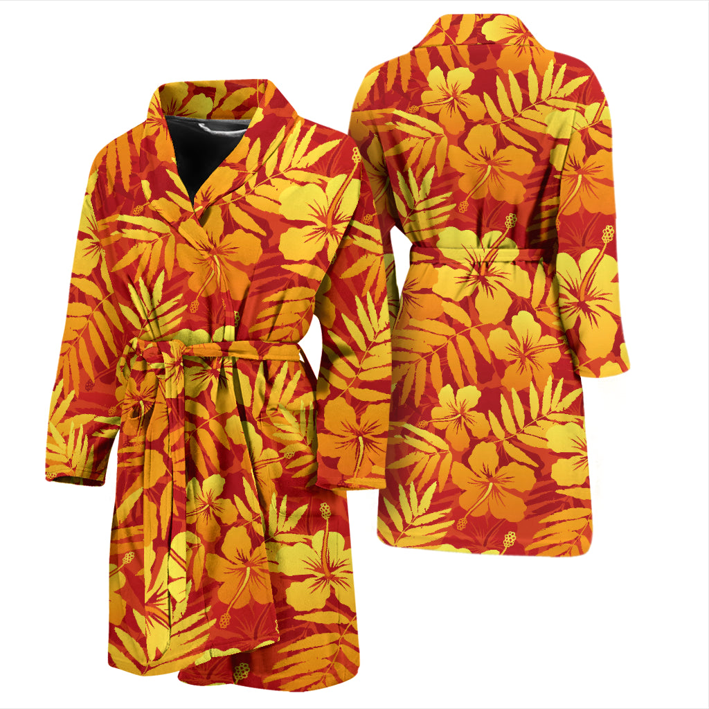 Hibiscus Summer Print Design LKS302 Men Bathrobe