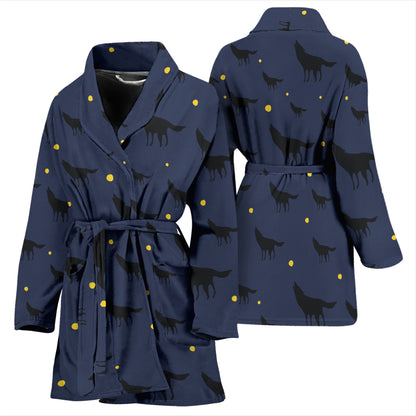 Wolf Print Design LKS301 Women Bathrobe