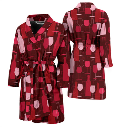 Wine Print Design LKS304 Men Bathrobe