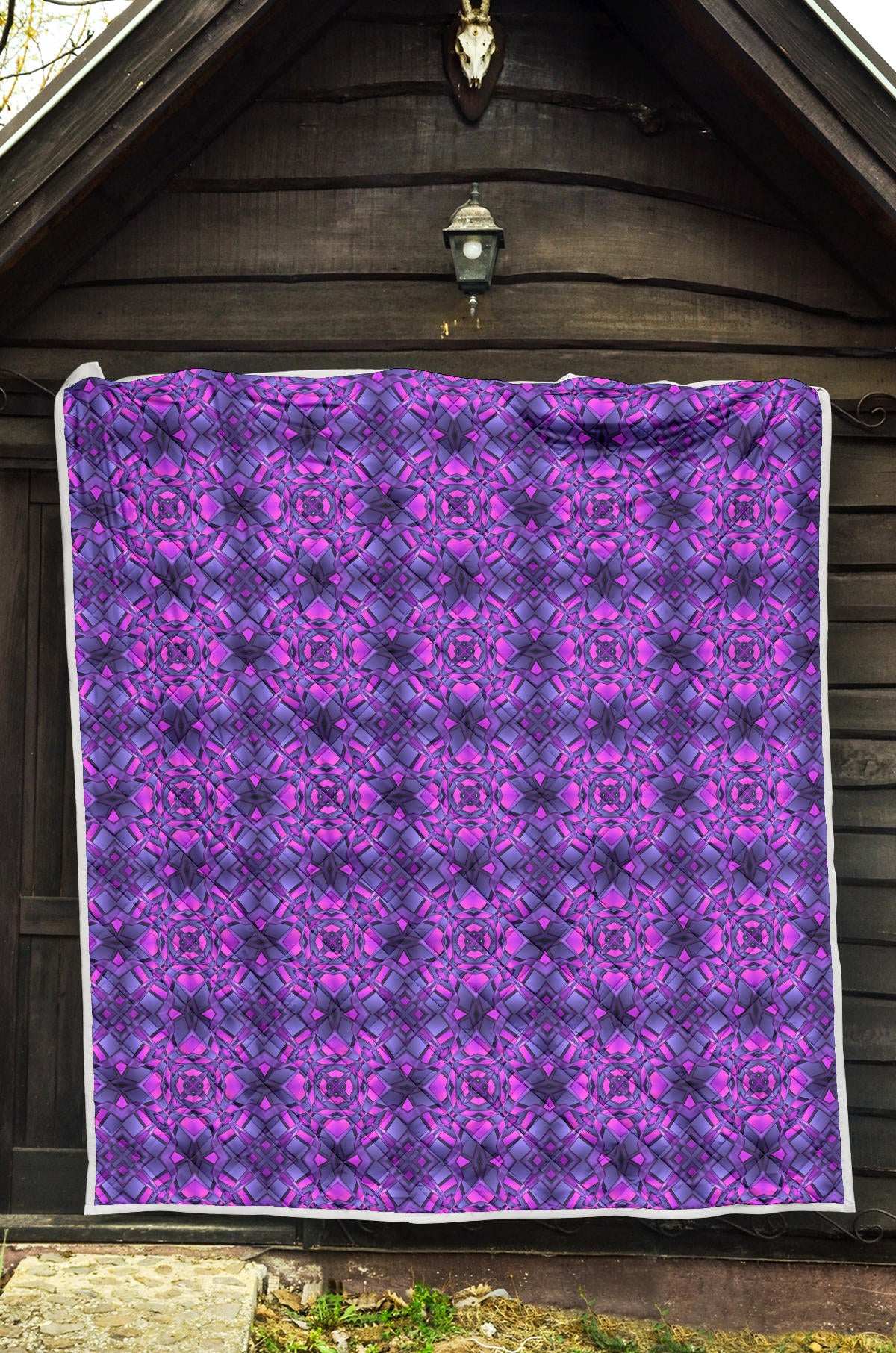 kaleidoscope Pattern Print Design Quilt Bedspread