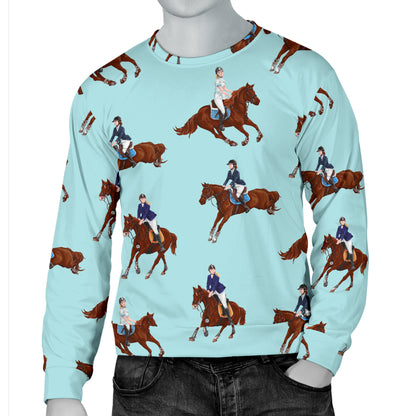 Equestrian Horse Riding Men Long Sleeve Sweatshirt