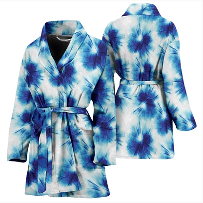 Tie Dye Blue Print Design LKS305 Women Bathrobe