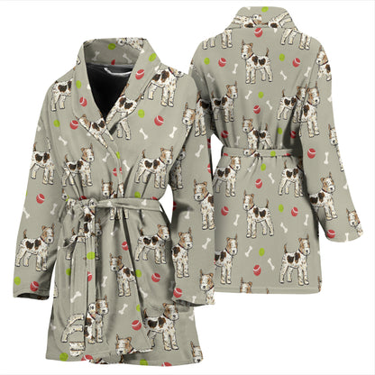 Toy Fox Terriers Print Design LKS301 Women Bathrobe