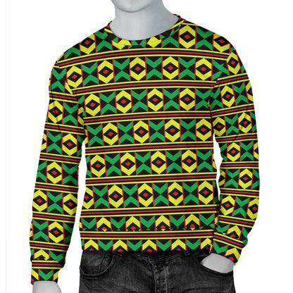 African Geometric Print Pattern Men Long Sleeve Sweatshirt