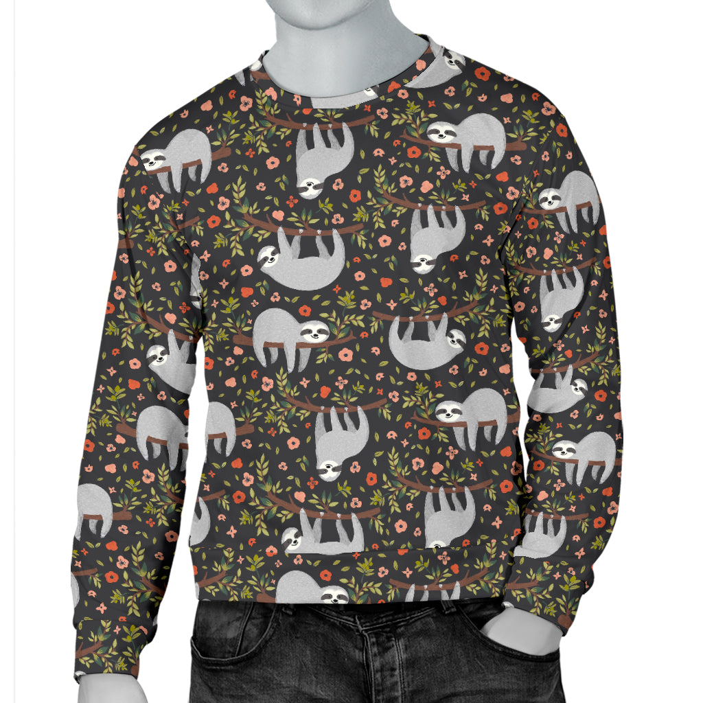 Sloth Cute Design Themed Print Men Long Sleeve Sweatshirt