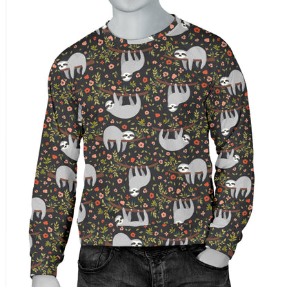 Sloth Cute Design Themed Print Men Long Sleeve Sweatshirt