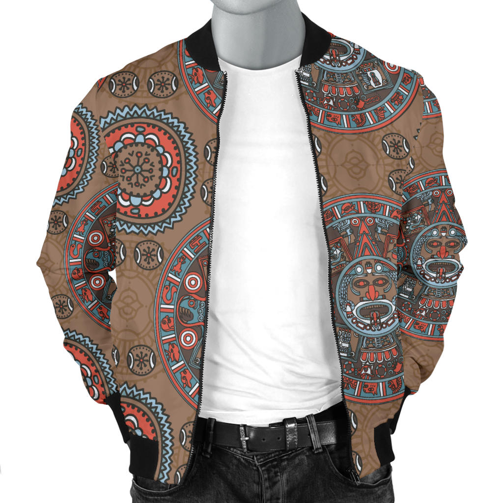 Calendar Aztec Design Print Pattern Men Bomber Jacket