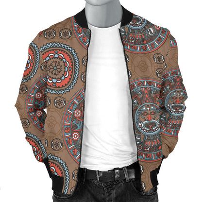 Calendar Aztec Design Print Pattern Men Bomber Jacket