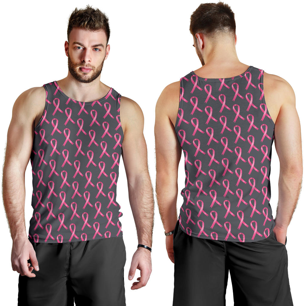Breast Cancer Awareness Pattern Men Tank Top