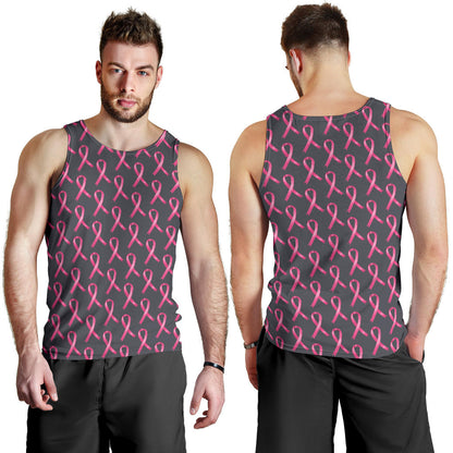 Breast Cancer Awareness Pattern Men Tank Top