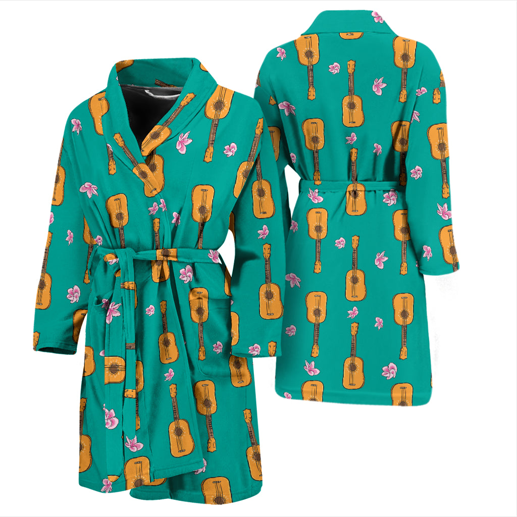 Ukulele Print Design LKS403 Men Bathrobe