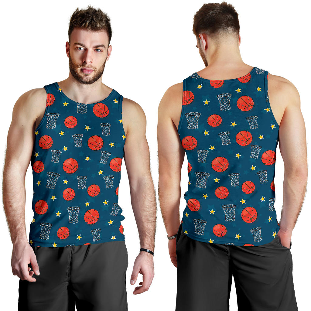 Basketball Classic Print Pattern Men Tank Top
