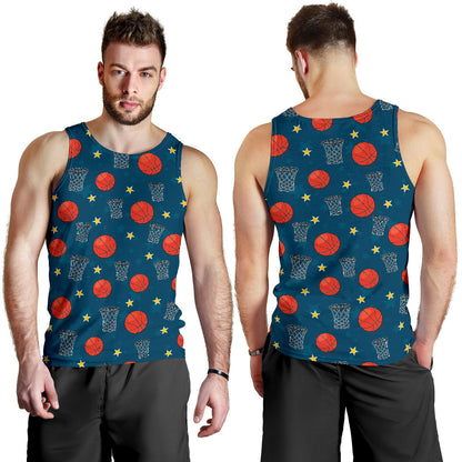 Basketball Classic Print Pattern Men Tank Top