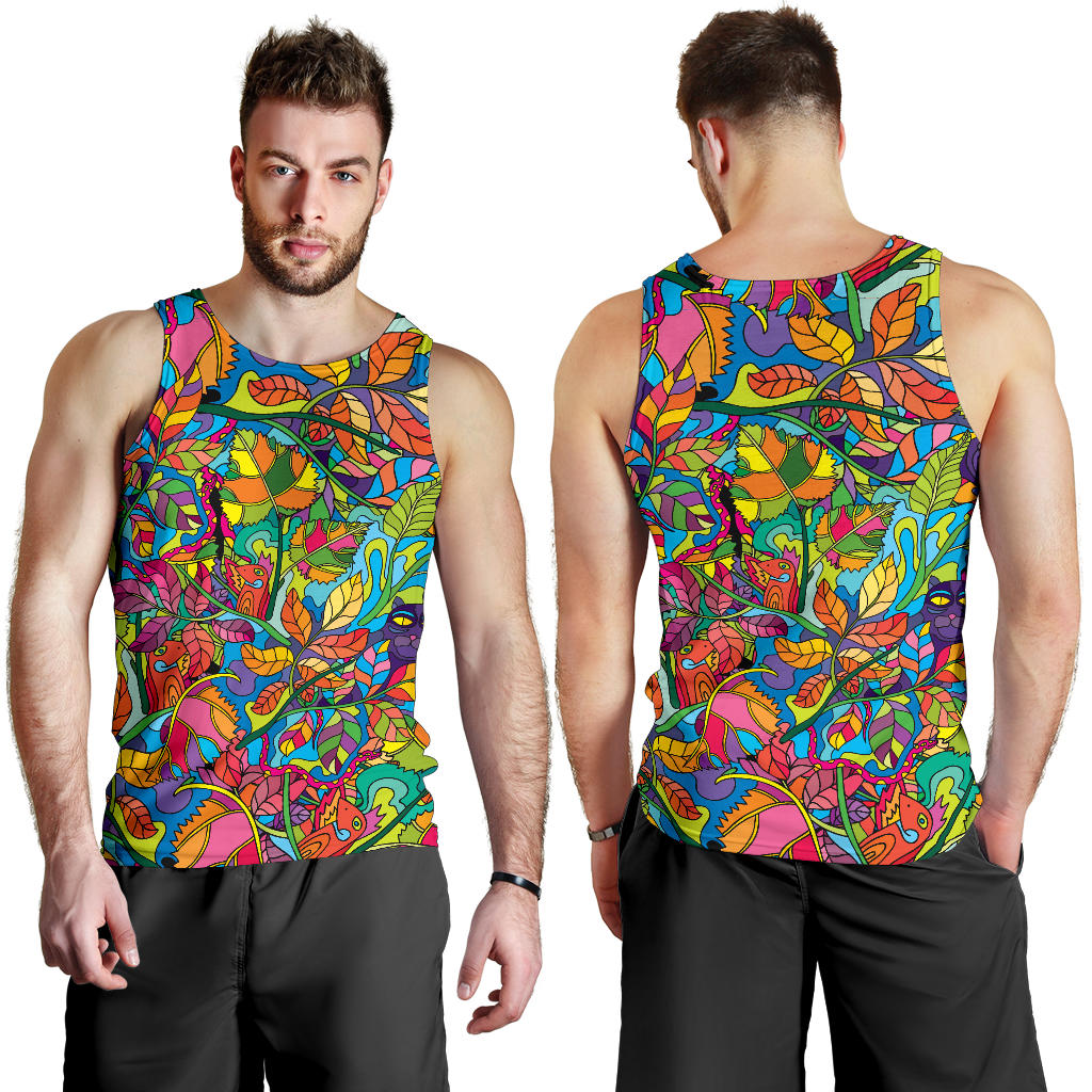 Psychedelic Trippy Flower Print Men Tank Top