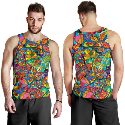 Psychedelic Trippy Flower Print Men Tank Top