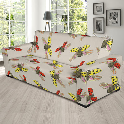 Ladybug Pattern Print Design 04 Sofa Slipcover