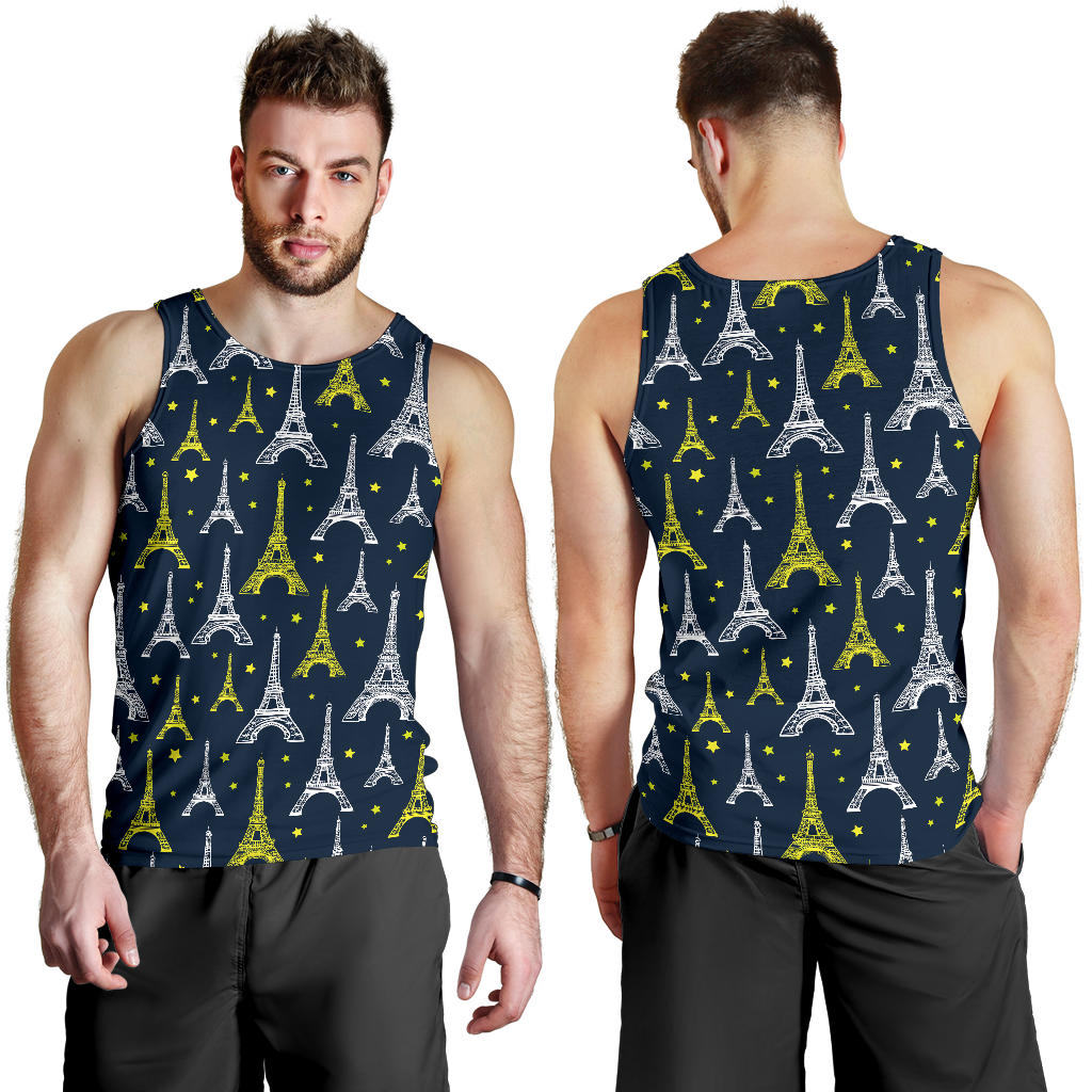Eiffel Tower Star Print Men Tank Top