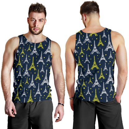 Eiffel Tower Star Print Men Tank Top