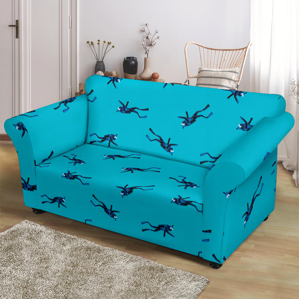 Scuba Driver Print Design LKS304 Loveseat Couch Slipcover