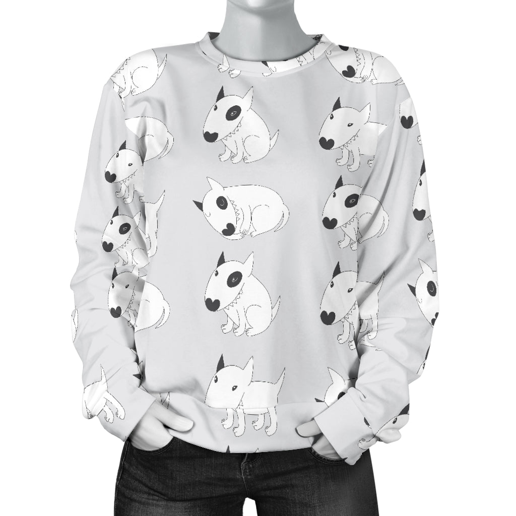 Bull Terrier hand draw Print Pattern Women Long Sleeve Sweatshirt