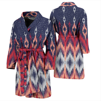 Ikat Print Design LKS401 Men Bathrobe