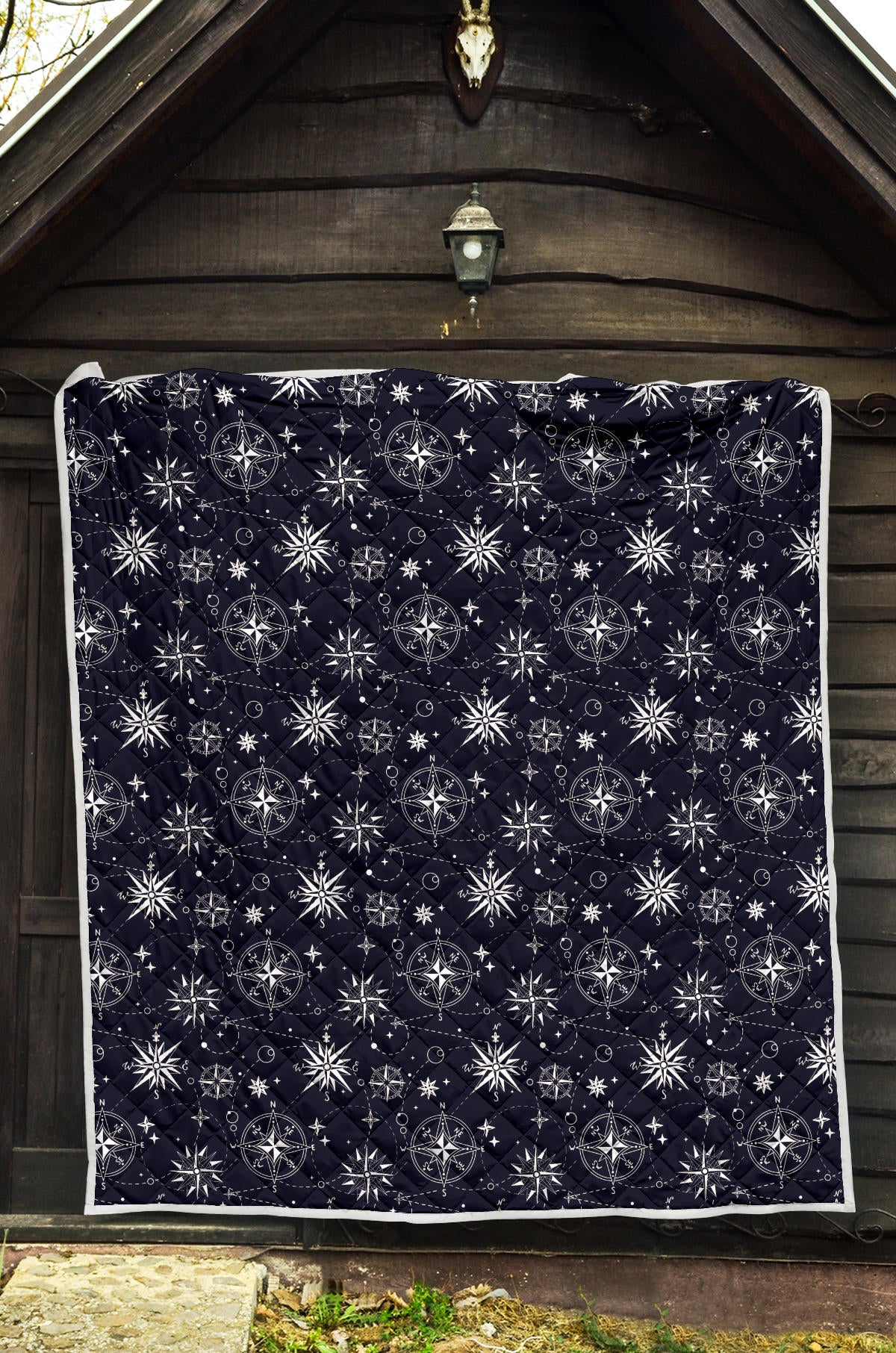 Nautical Sky Design Themed Print Quilt Bedspread