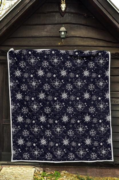 Nautical Sky Design Themed Print Quilt Bedspread