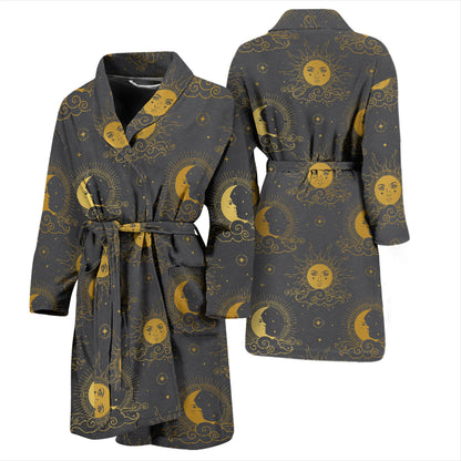 Sun Moon Print Design LKS305 Men Bathrobe
