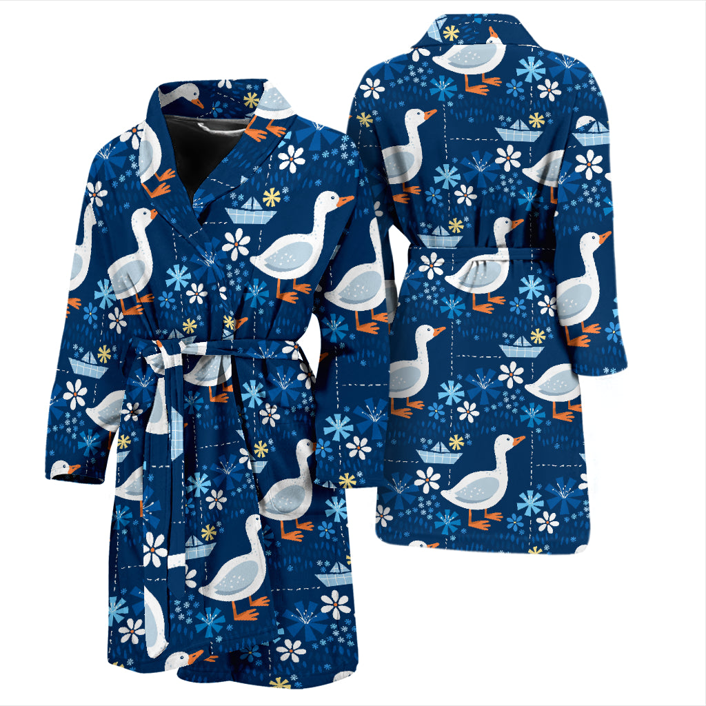 Goose Print Design LKS405 Men Bathrobe